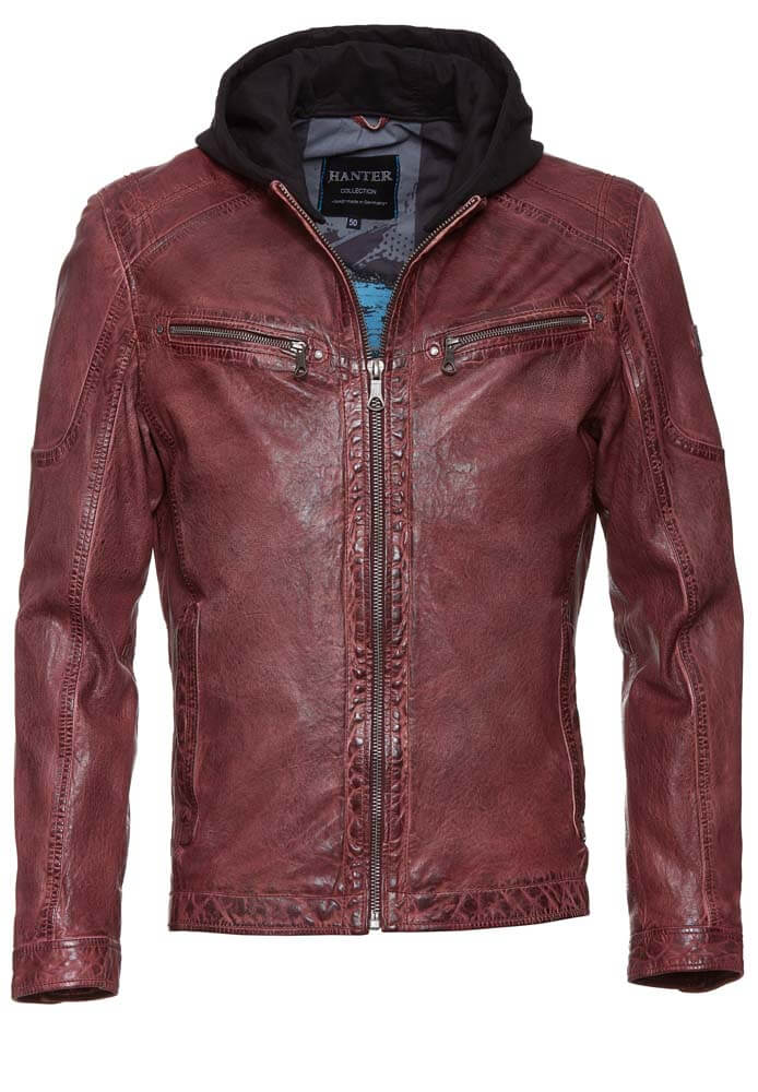 Heren Bruine Warme Halflange Leren Jas - Colac
